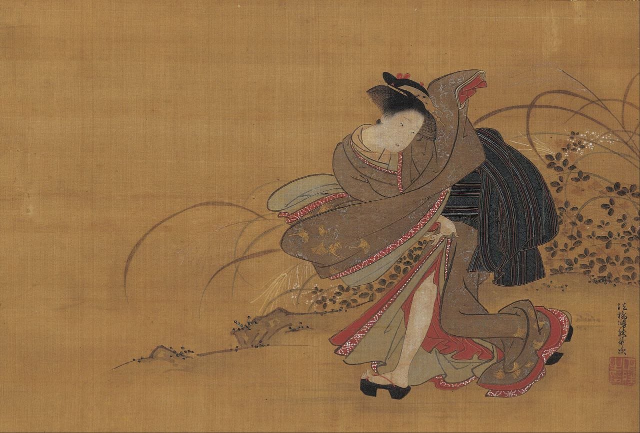 Beauty in an Autumn Field, c. 1735 by Isoda Koryusai